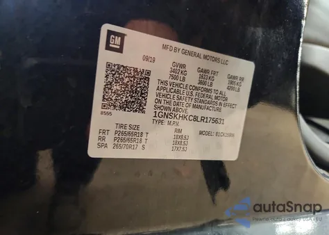 2020 Chevrolet Suburban K1500 Lt из США, поврежденный, VIN 1GNSKHKC8LR175631